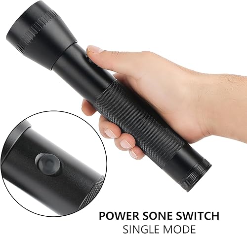 Miniatura 4 de Hilngav Linterna LED 2D resistente, ultra brillante, 600 lúmenes, modo único, aluminio, linterna de metal resistente para exteriores y cortes de