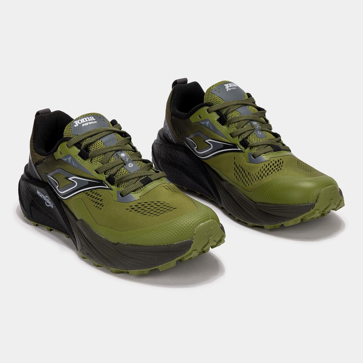 Joma Rase, Zapatillas de Trail Running Hombre, Caqui, Malla Transpirable, Amortiguación Reactiva