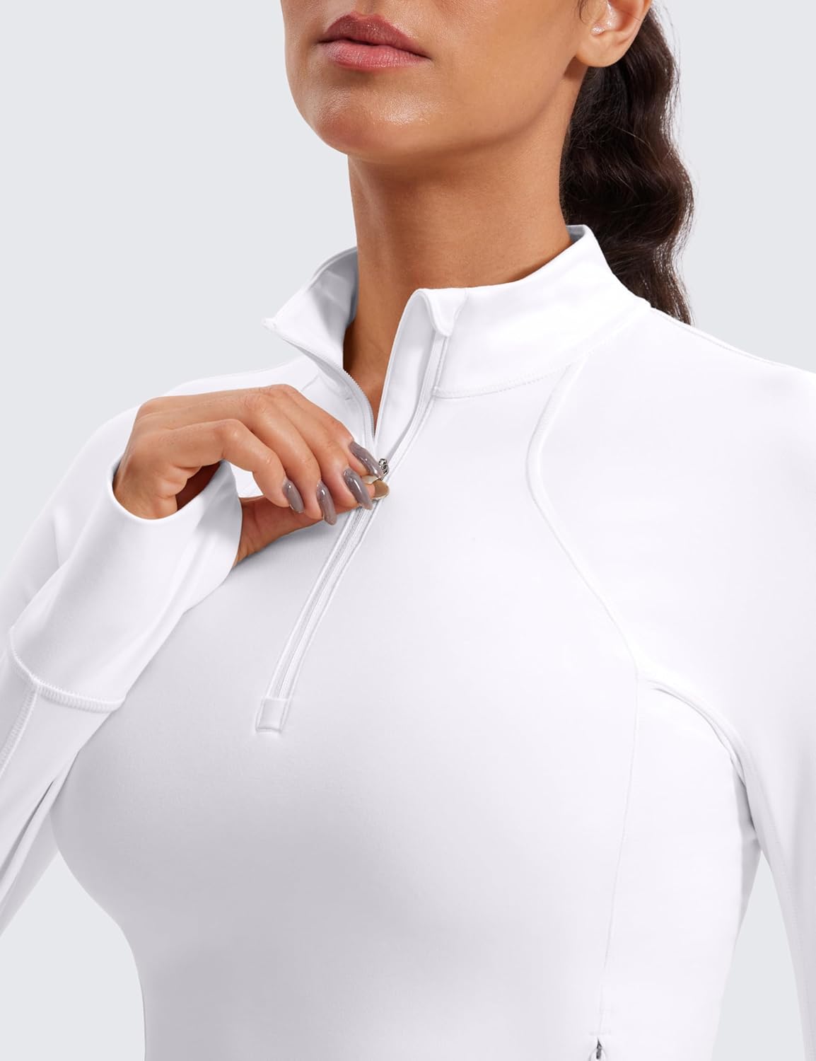 CRZ YOGA Butterluxe Half Zip Long Sleeve Shirts for Women - Workout Athletic Yoga Tops Crop Collared Quarter Zipper T-Shirt - Image 6