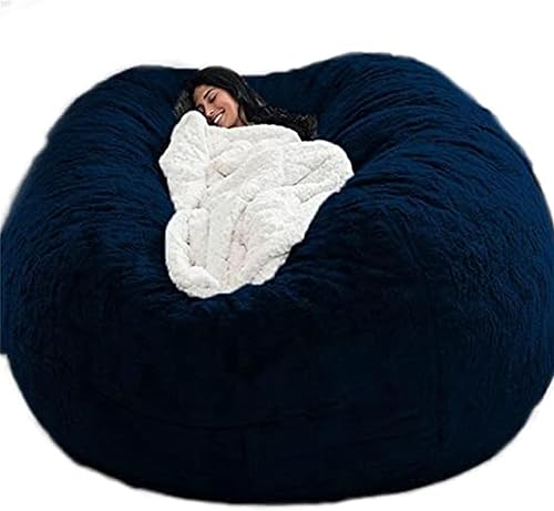 Miniatura 9 de Puf gigante de 5678 pies para adultos, grande, redondo, suave, esponjoso, de piel sintética, funda para sofá cama, cómoda para dormitorio, lavable a