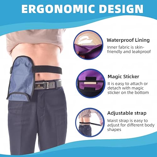 Miniatura 3 de WEEOATAR Funda para bolsa de colostomía, ajustable, lavable, reutilizable y a prueba de fugas, con apertura universal para hombres y mujeres (negro