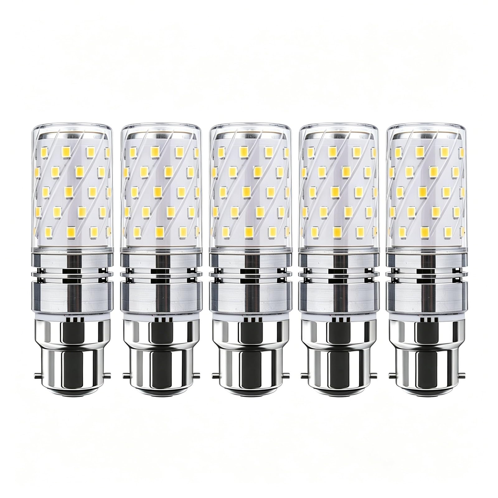 Ampoule LED Mais Culot Baïonnette B22 12W Equivalent 120W Non Dimmable Sans Scintillement IRC 80+ Economie D Energie Longue Duree Pour Chambre Salon Cuisine(Cool White 6000K,5 Pack)