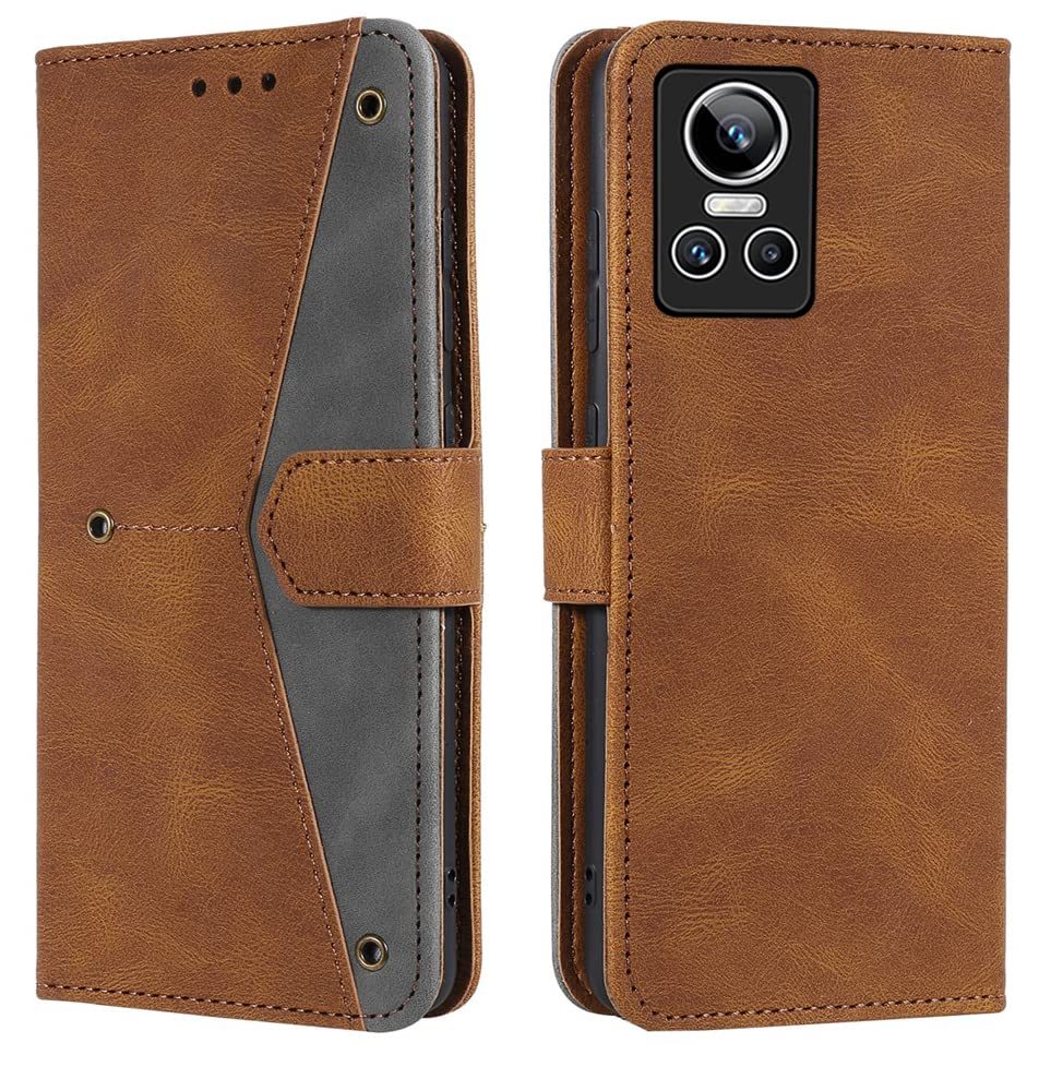 AUTO FOCUS Faux Leather Back Case Flip Cover for Realme GT Neo 3 with ID Card Slot | Foldable Stand | 2 ID Card Slot | 1 Cash Slot - Executive Brown, 21722-picture-31
