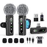 USB C Lavalier Microphone Wireless Mini Mic for Type-C Android Phone/Tablet/PC Video Recording Clip-on Mics with Rotatable Clip&amp;Denoise Recording, Ideal for Vlog Tiktok Youtube Podcast Content Creator