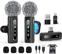 GoorDik Wireless USB C Lavalier Microphone Mini Clip-On Mic with Denoise for Android iPhone PC - Vlog TikTok YouTube Podcast