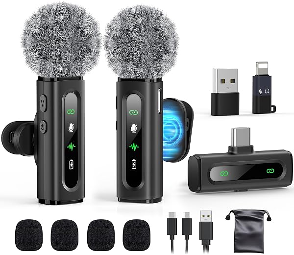 USB C Lavalier Microphone Wireless Mini Mic for Type-C Android…
