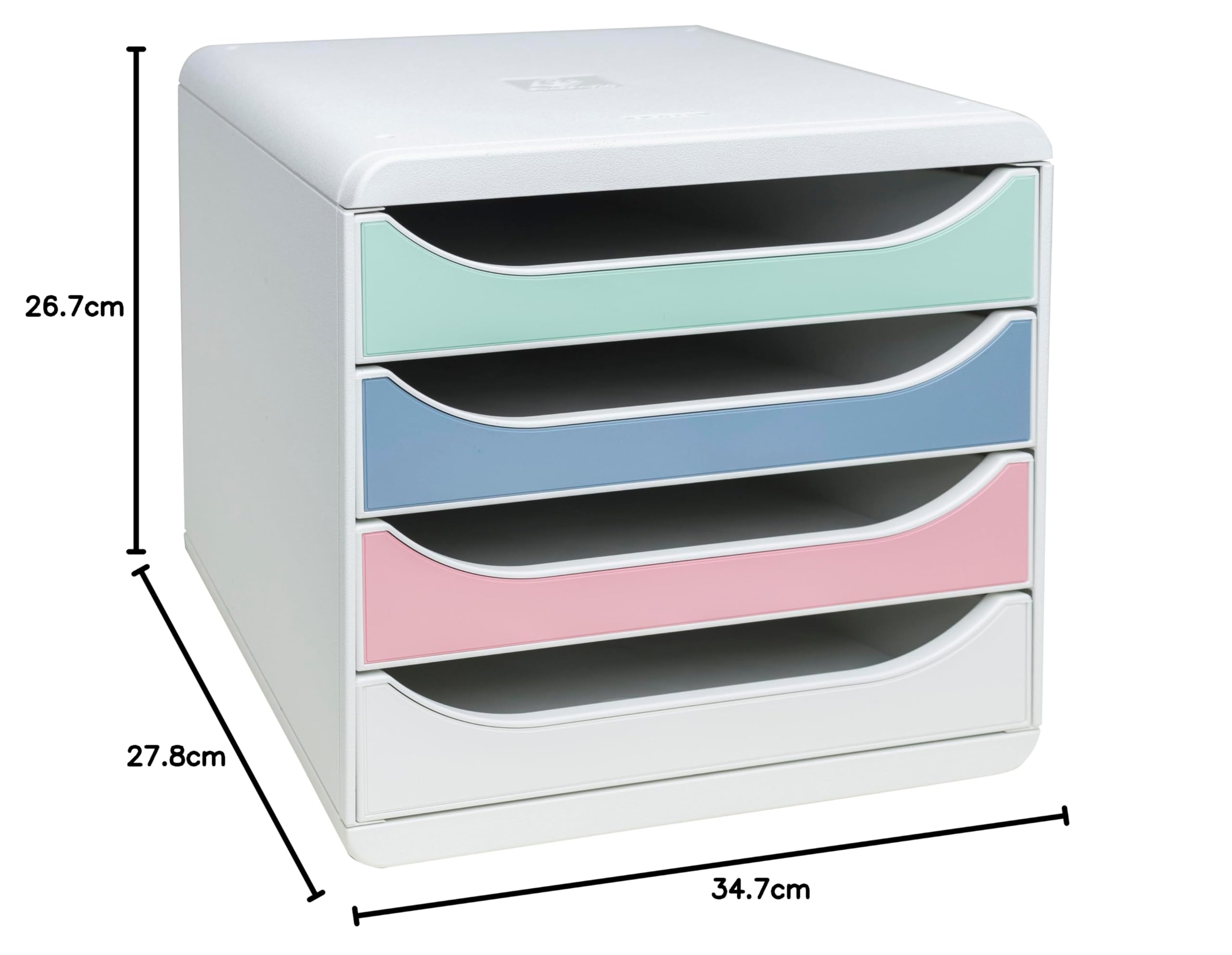 Exacompta BIG BOX Autentik Caisson 4 tiroirs pour document A4 + 34,7 x 27,8 x 26,7 cm