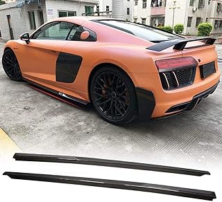 に適合アウディR8 V10 Gen 2 2ドアクーペ2016-2019カーボンファイバーCFロッカーパネルサイドトリムスポイラーサイドスカートエクステンションボディキット