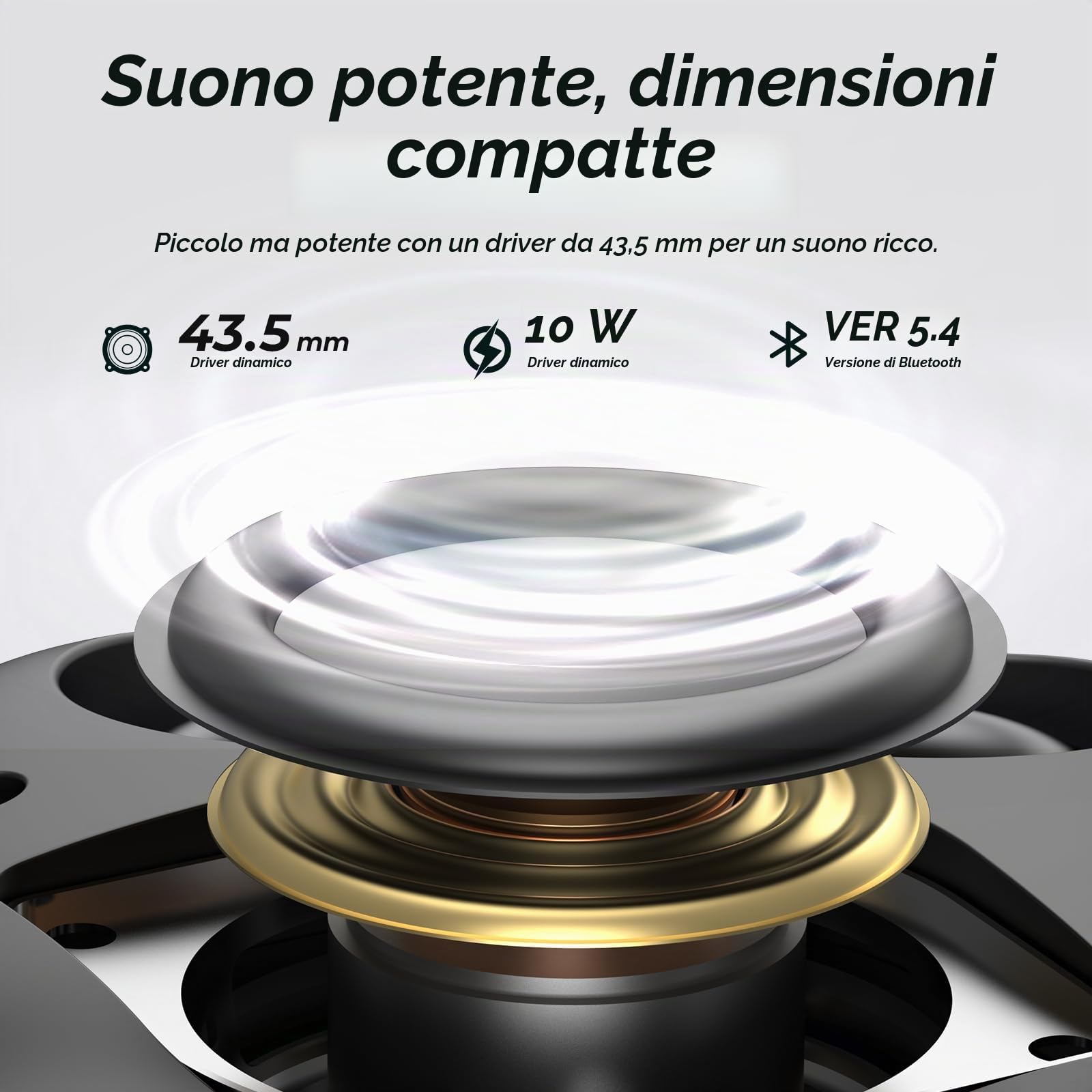 TOZO PE1 Casse Bluetooth Portatile con Moschettone Regolabile, 32 Ore | IPX8 Mini Altoparlante Bluetooth per Doccia Bassi Potenti Per Casa, Esterni e Viaggi