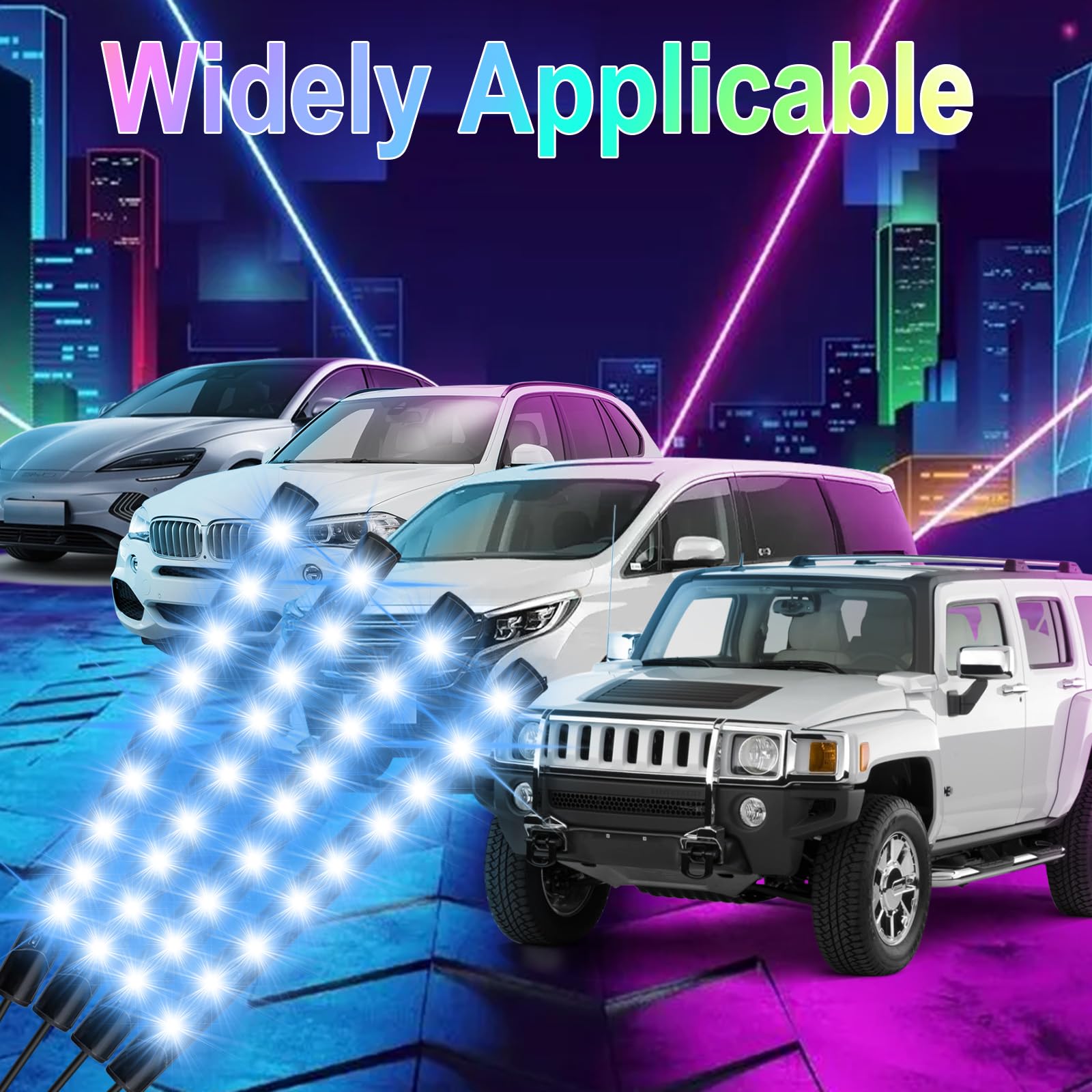 Car Interior Lights, 5V LED Strip Lights with USB Adapter, Ambient Car Lighting Kit, App & Remote Control Music Sync Color Change Strip Lights for SUVs & Trucks, Car Accessories for Women Men