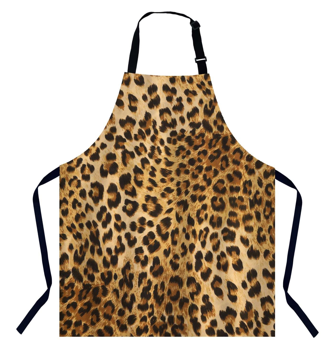 Bgbdeia Women's Leopard Apron For Men, Adjustable Apron Cooking Kitchen Chef Apron For Home Kitchen, Baking Gardening Bbq, Coffee House, Restaurant