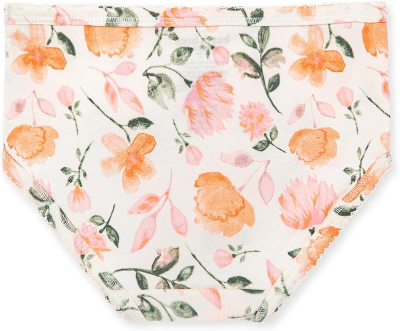 Burt's Bees Ropa interior breve de algodón orgánico para bebés niñas, paquete de 5
