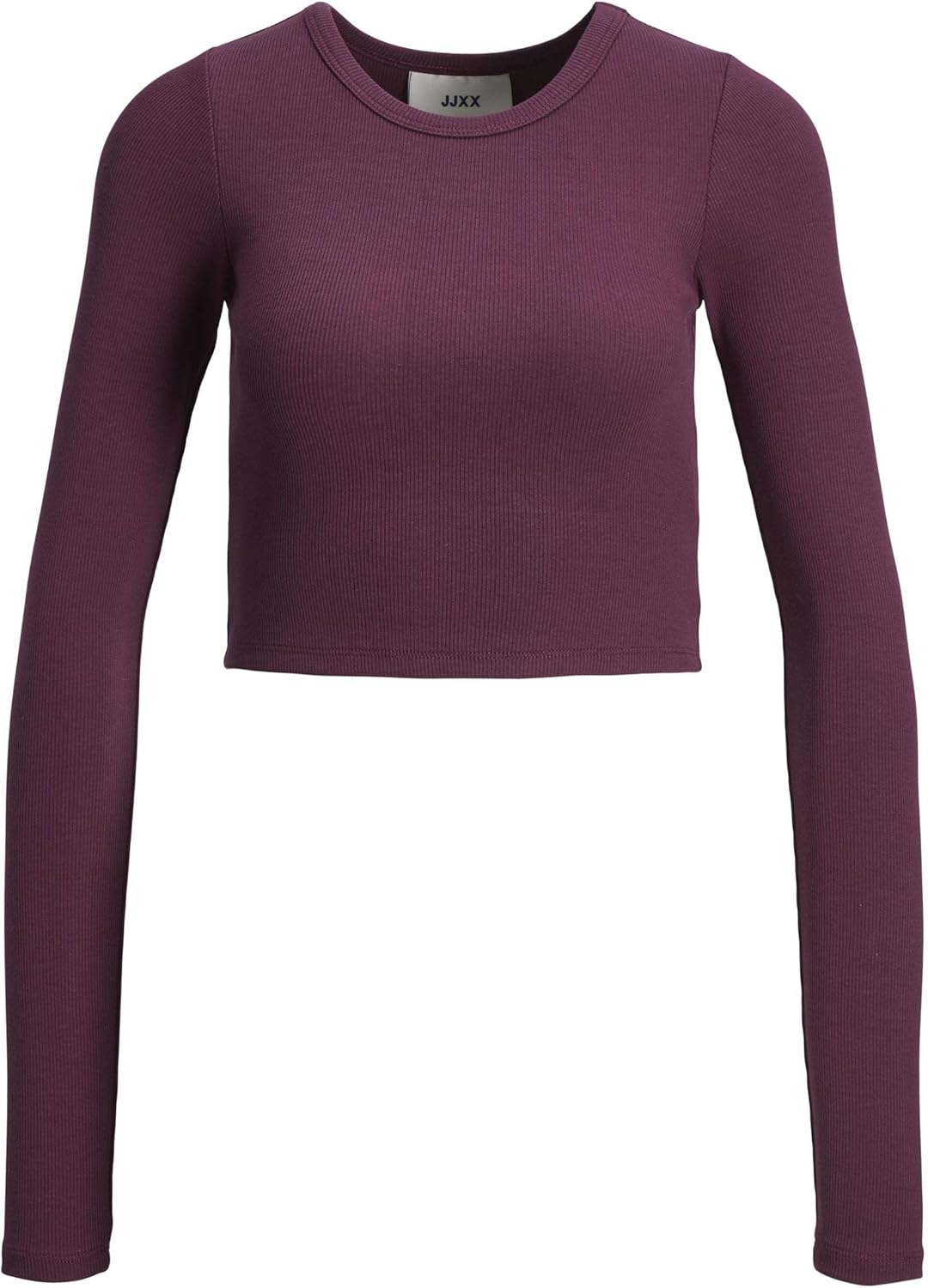 JJXX Jxfeline LS Rib Tee Noos T-Shirt Manica Lunga Donna | 95% Cotone, 5% Elastan | Vestibilità Elasticizzata E Accorciata