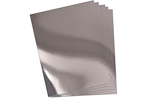 Premium Metallic Silver Sticker Paper Sheets for Reflective and Shimmering Crafts