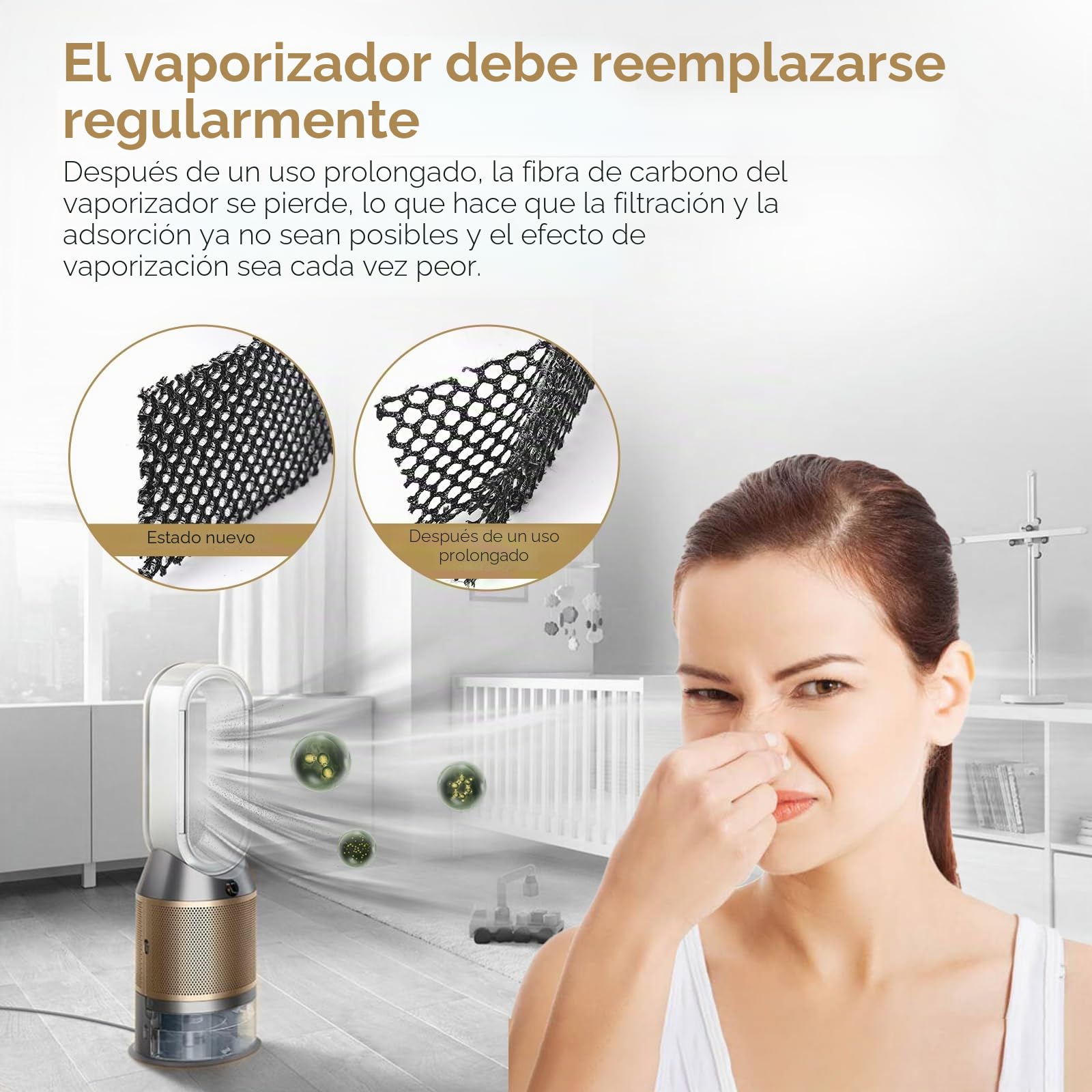 Filtro purificador de aire para Dyson Pure Humidify Cool PH01 PH02 PH03 PH04 PH3A | Compatible con filtros de ventilador Dyson 970718-01, filtro de carbón de evaporador, piezas de repuesto