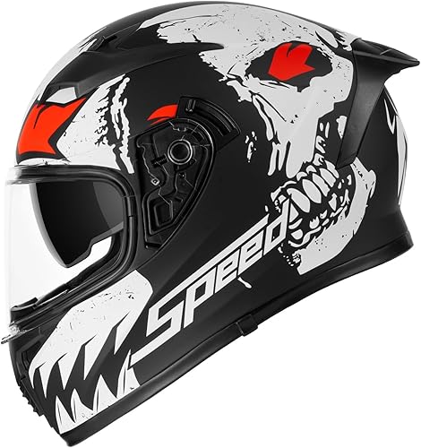 Miniatura 2 de Casco de motocicleta de cara completa, certificado DOT, ligero, doble visera, ventilado, para adultos, hombres y mujeres