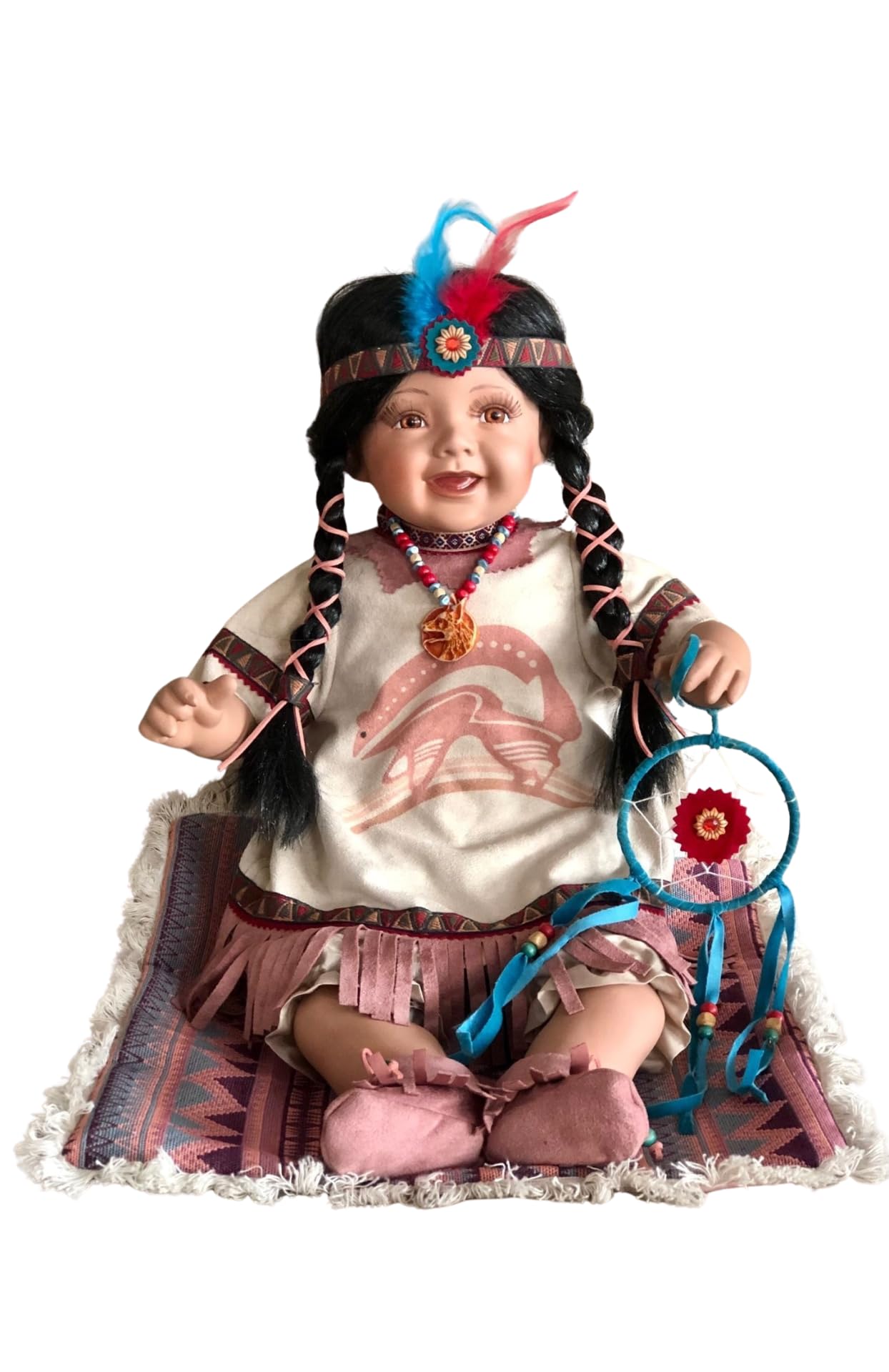 KINNEX COLLECTIONS SINCE 1997 24" Collectible Native American Indian Porcelain Doll D24777 (LATIKA)