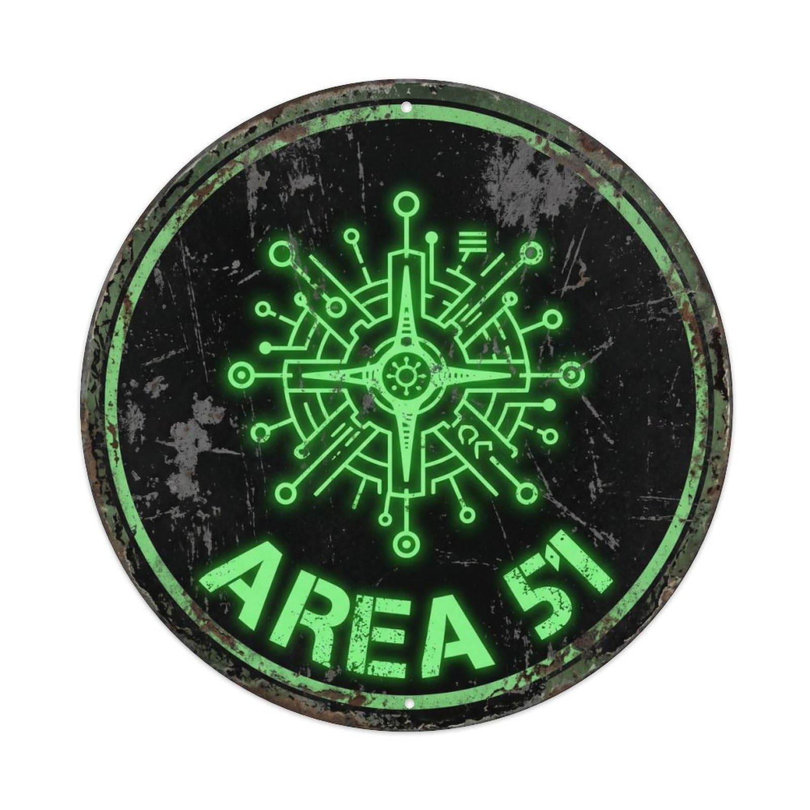 Cwbufd Vintage Style Alien Area 51 Alien Nexus Vintage Metal Tin Sign Plaque Wall Decor For Cafe, Club Bar, Office, Garden Metal Poster 8X8inch
