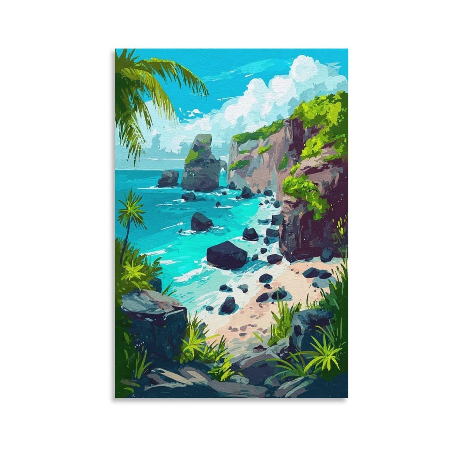 ZBBGGOZ Barbados Poster 08x12inch(20x30cm) Canvas Wall Posters And Art Picture Print Modern Family Bedroom Decor