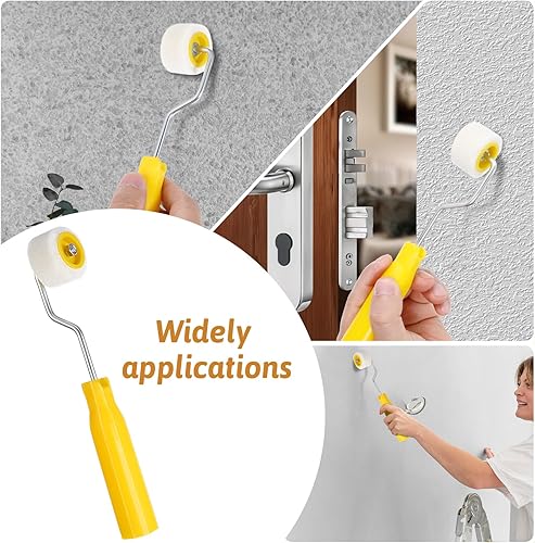 Miniatura 7 de Mini rodillo de pintura de 45 pulgadas, pintura de rodillo de espuma, pequeña herramienta de pintura para retoque de borde o esquina (2 pinceles +