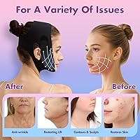 Vista 4 de Face Slimming Strap, Double Chin Reducer Band, Graphene V-Line Mask Chin Up Mask V Shaped Face Mask Chin strap for sleeping, V-Line Lifting Mask for