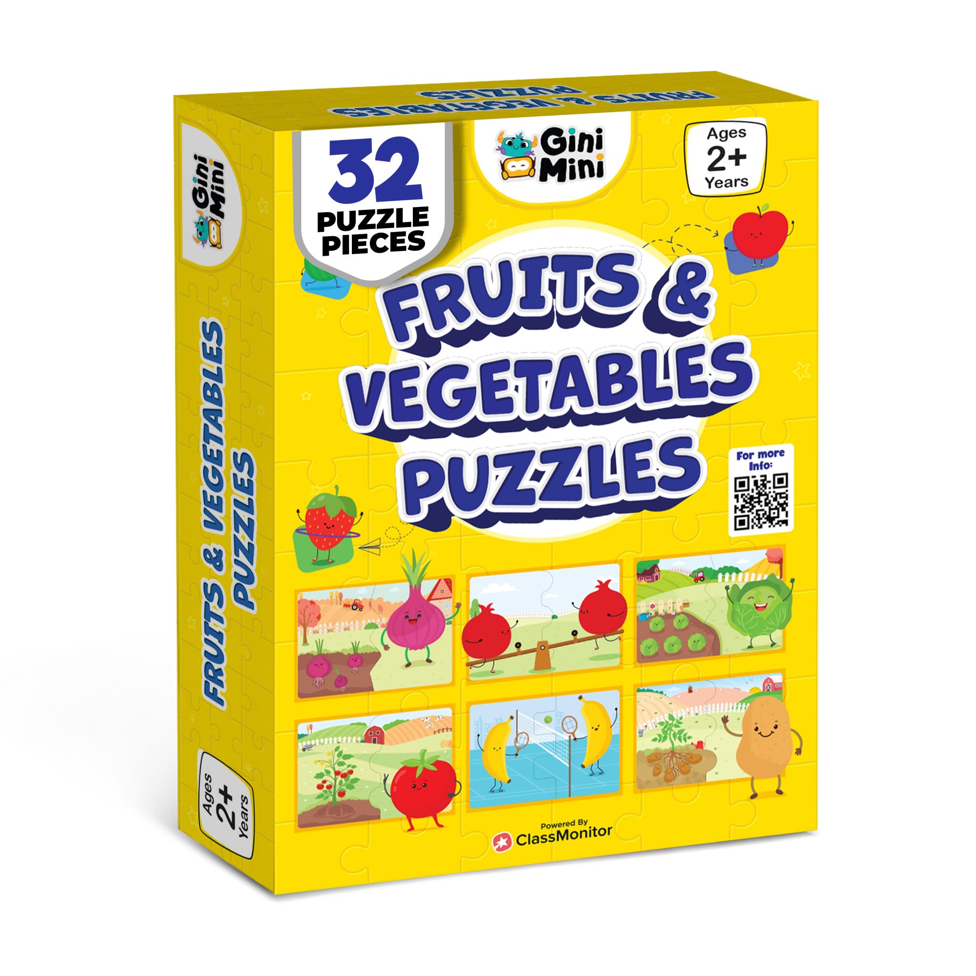 Sponsored Ad - Fruits & Vegetables Puzzle for Kids 2 3 4 5 Years | Educational 2 Piece Puzzle for Memory & Motor Skills | Return & Birthday Gifts for Boys & Girls