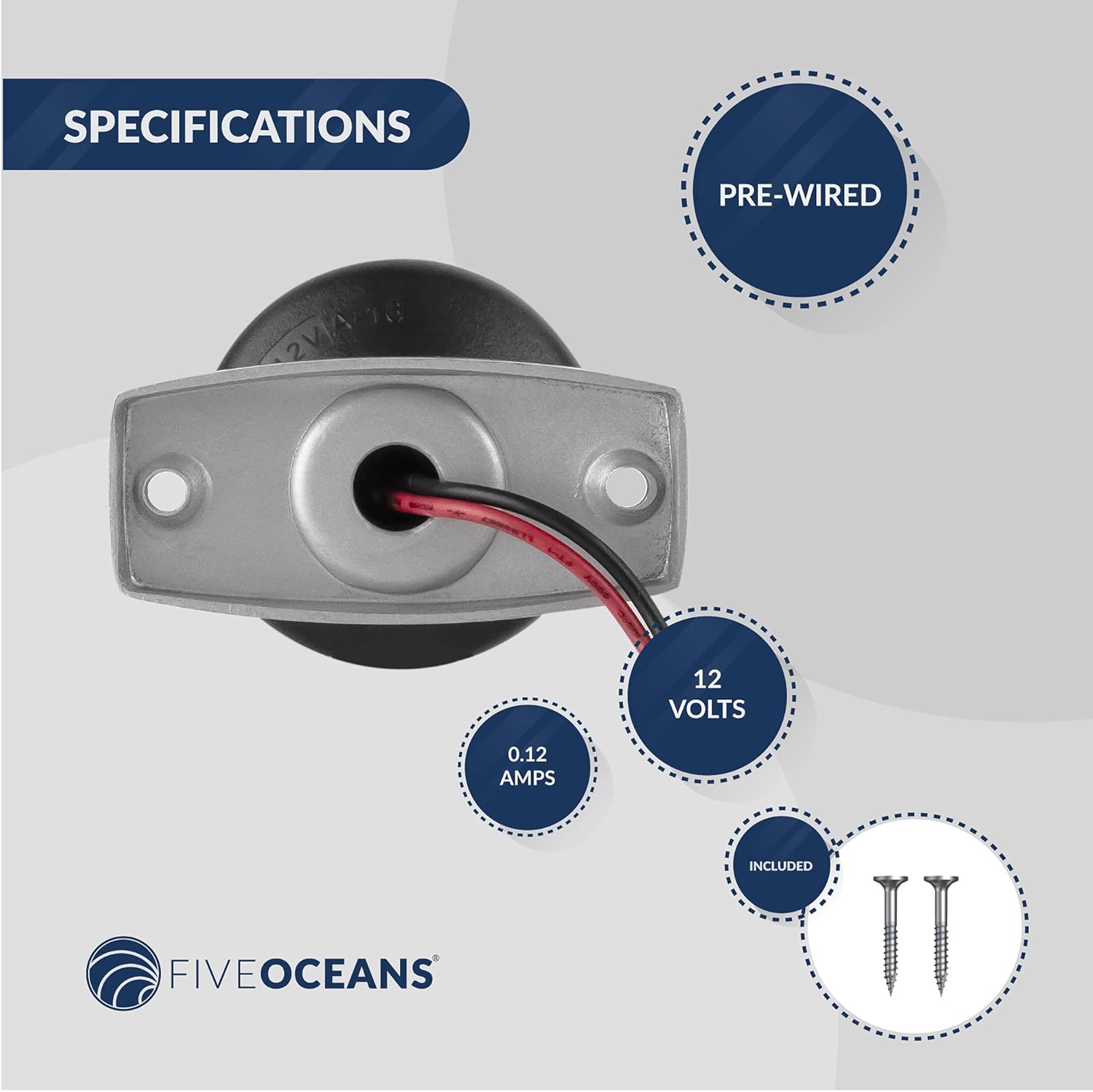 Five Oceans Marine Boat All Round Anchor 360 Degree LED Navigation Light, White 4 inches FO-2874 : Sports & Outdoors