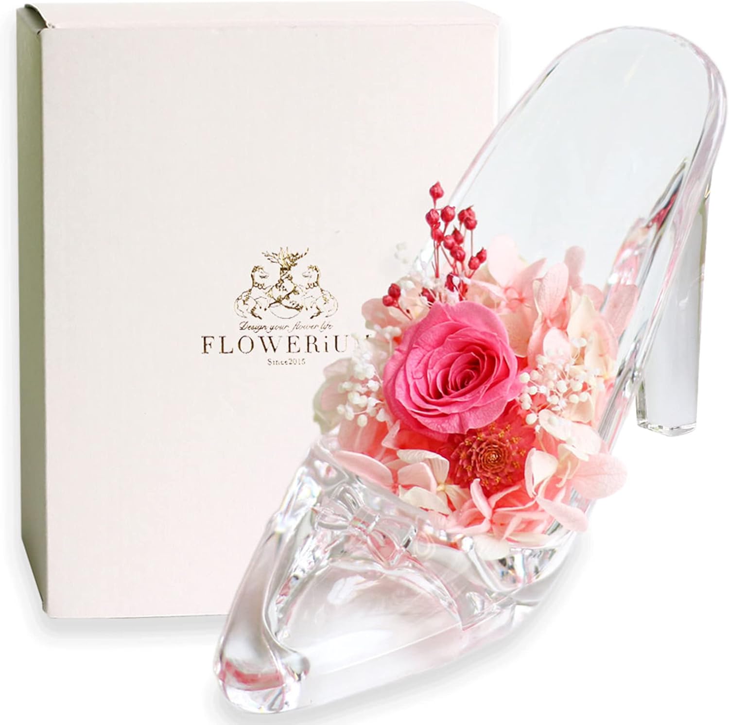 ガラスの靴 プリザーブドフラワー フラワーギフト クリスマス 誕生日プレゼント 薔薇 花 枯れない フラワー ガラスの靴 プリザーブドフラワー フラワーギフト クリスマス 誕生日プレゼント 薔薇 花 枯れない フラワー