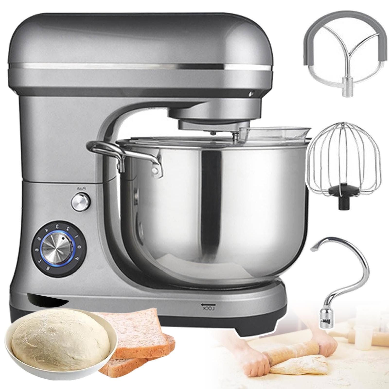 Batidora de Mano Profesional de 2000 W, Ideal para escuelas, panaderías, restaurantes y pizzerías. Incluye Gancho para amasar, Gancho Mezclador y batidor de Huevos. Batidora de Pedestal de g