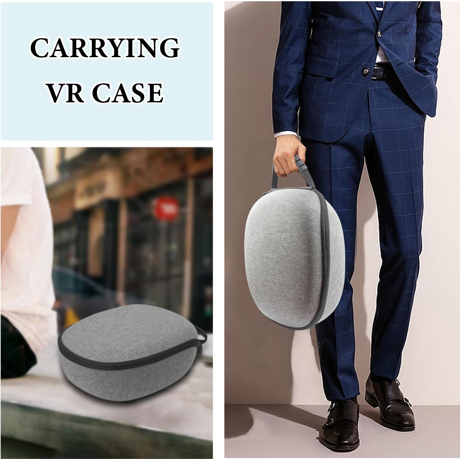 GEEKRIA Shield Étui de transport rigide compatible avec Meta Quest 3, résistant aux chutes et aux rayures, protège les appareils et accessoires de réalité virtuelle, étui pour casque de réalité