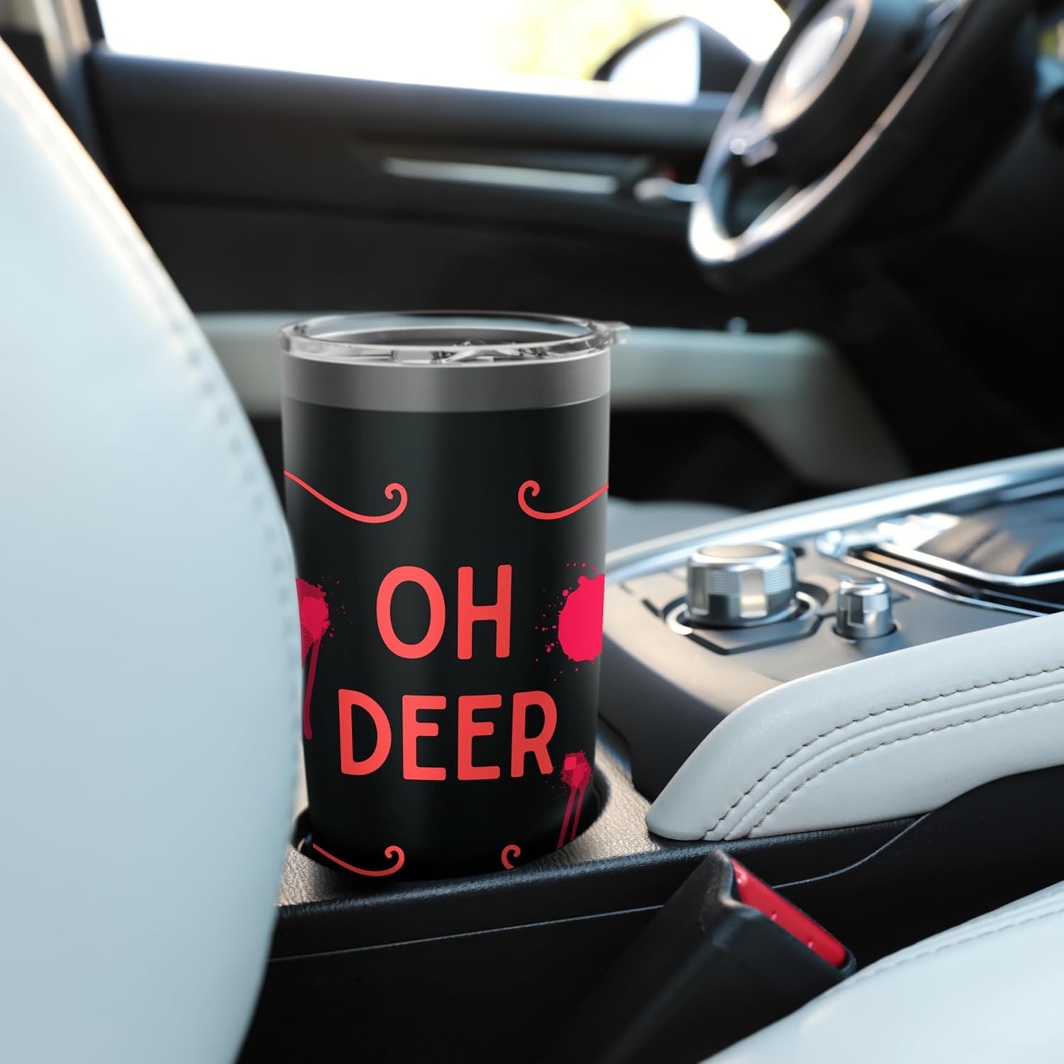 Alastor Radio Demon Oh Deer Blood Splatter Red Stainless Steel Insulated Tumbler - Image 6