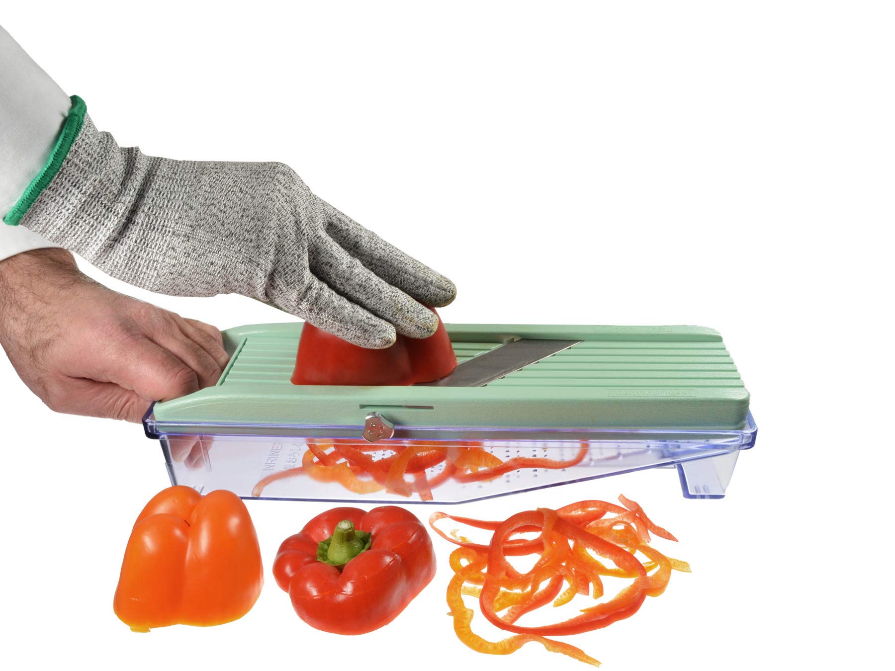 Benriner Mandoline Gemüseschneider Gemüsehobel BN-1 64 mm grün, ohne Auffangbehälter, mit Gravur
