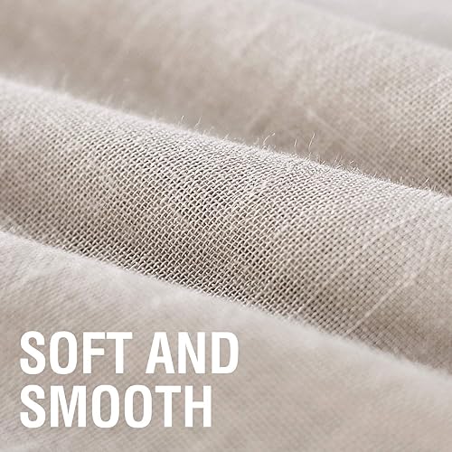 Miniatura 4 de H.VERSAILTEX Cortinas transparentes de lino natural de 63, 72, 84, 95 pulgadas 169, 182.88, 213.36, 241.3 cm. de largo Juego de cortinas