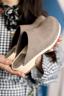 Sandgrens Handmade Swedish Wood Clogs for Women, Low Heel Mule | Austin