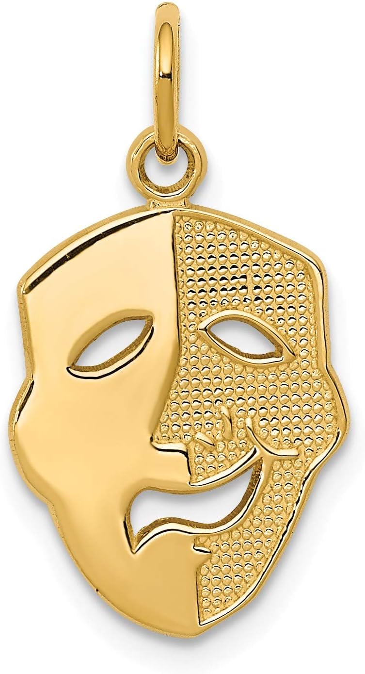 Bonyak Jewelry Comedy Mask Charm in 14K Yellow Gold Sleek