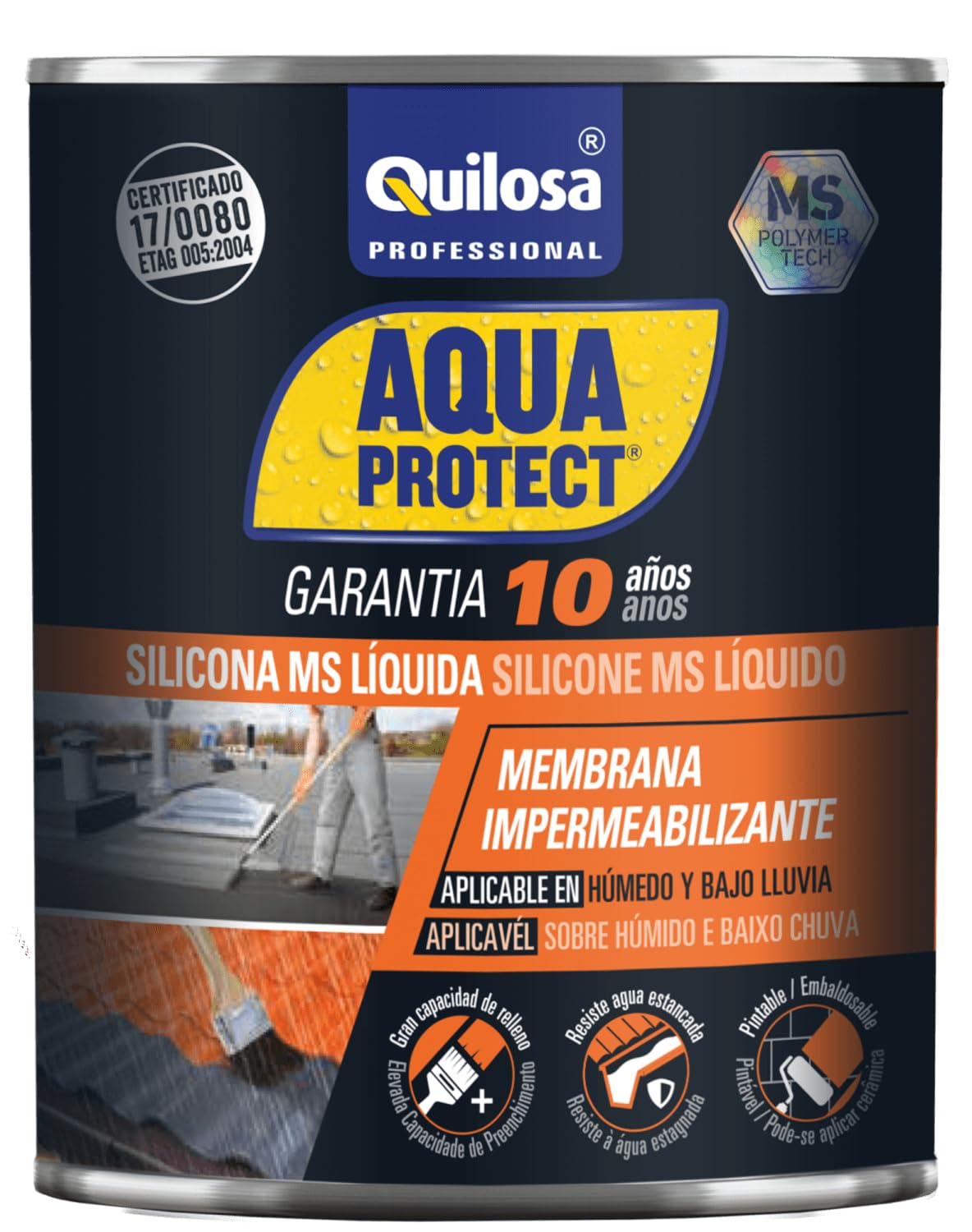 Quilosa AquaProtect 1 KG (gri) (Likit MS Silicon Su Yalıtımı ve Onarım Malzemesi)