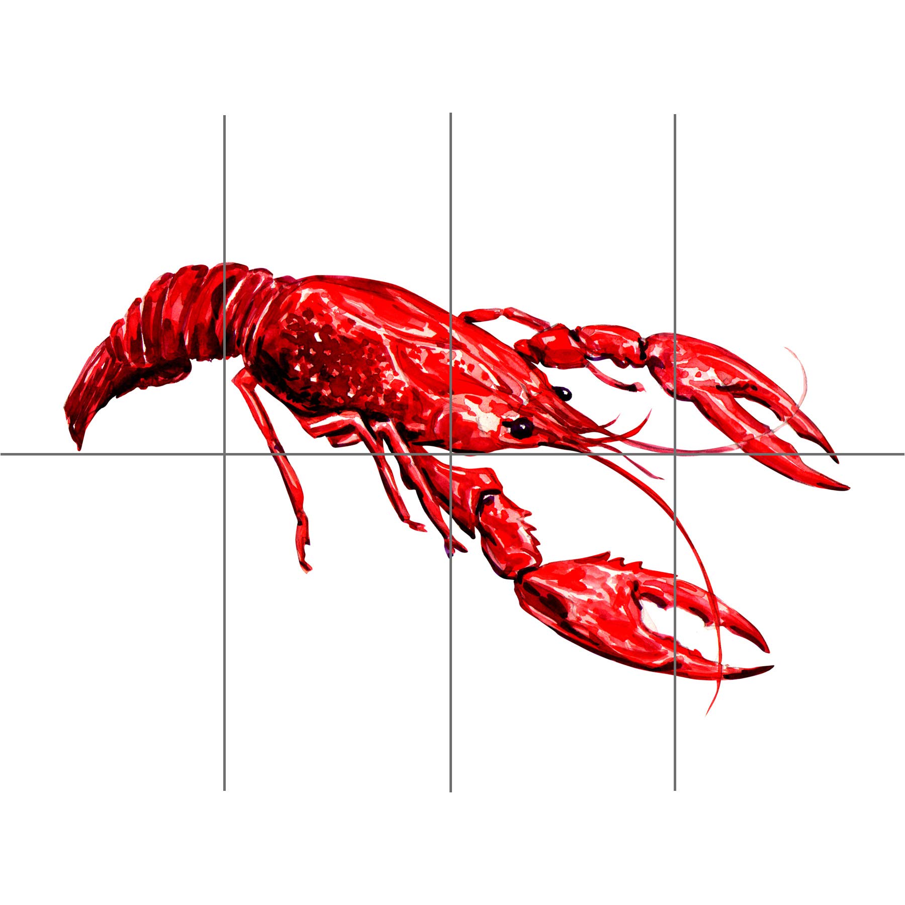 Artery8 Lobster Illustration XL Giant Panel Poster (8 Sections)
