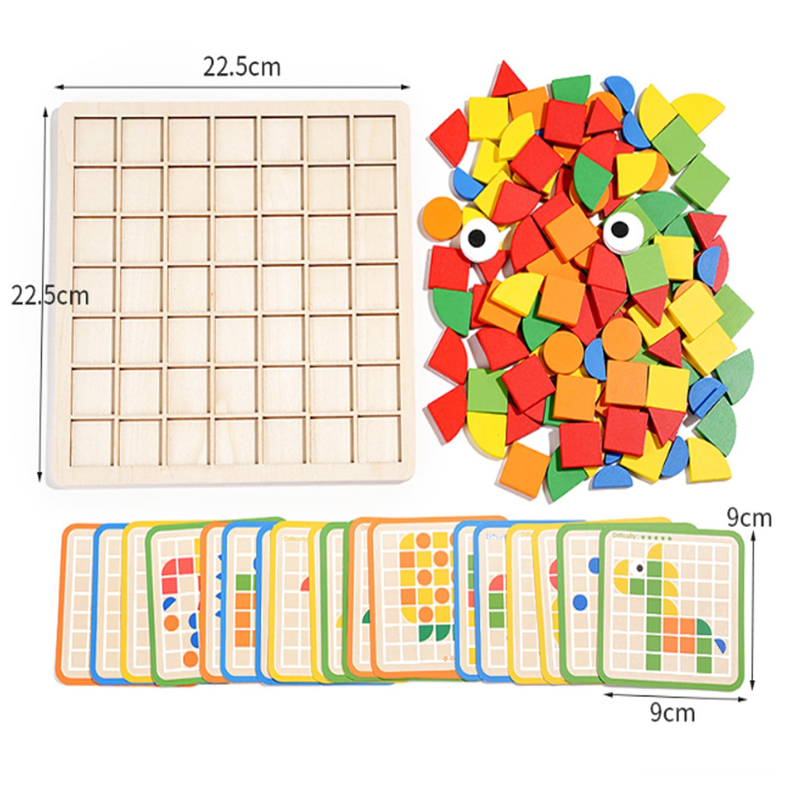 Holzpuzzle Für Kinder 155 Teile – Geometrische Formen Mit 24 Vorlagekarten – Lernspielzeug Ab 3 Jahren