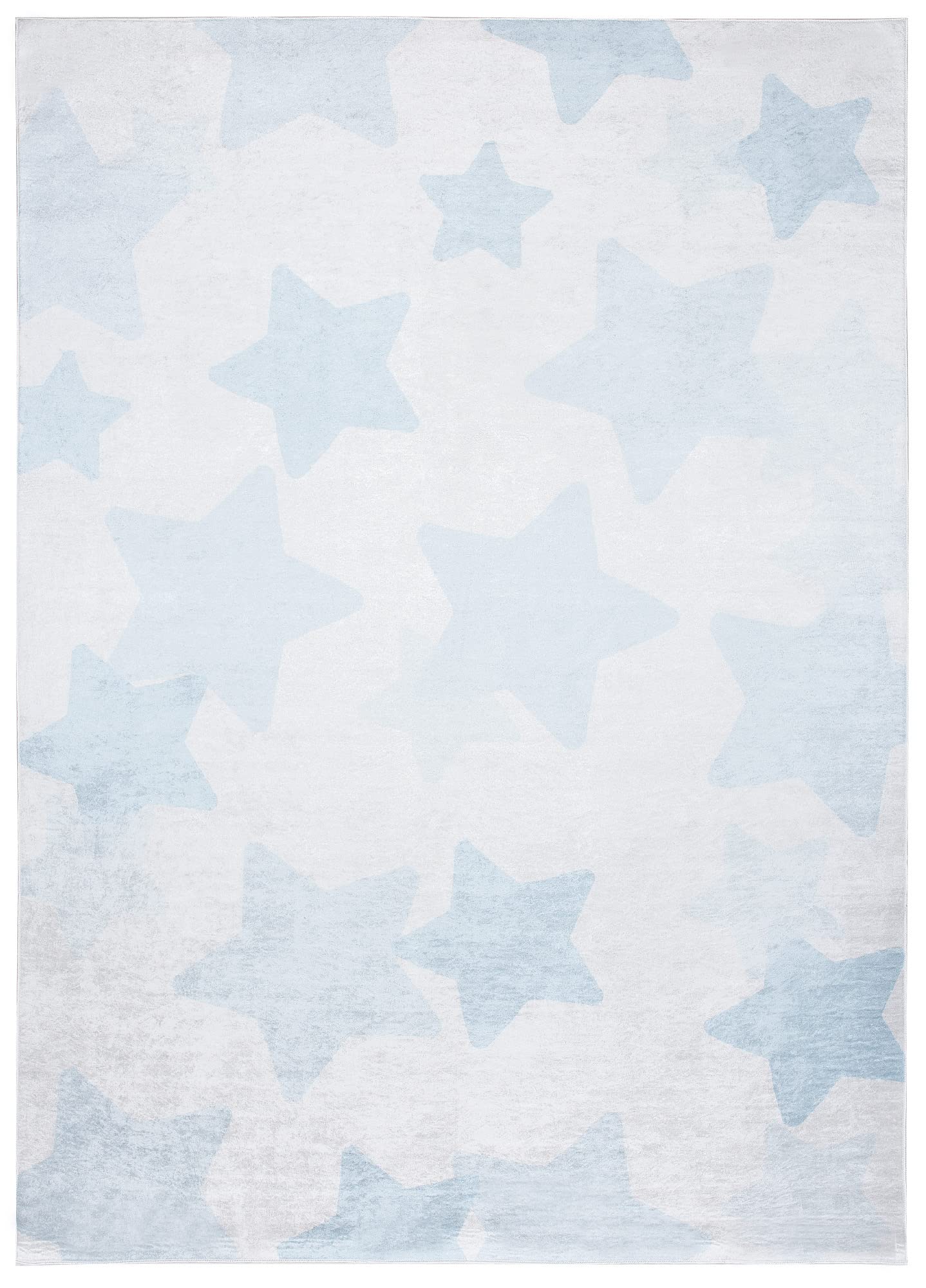 TAPISO Emma Alfombra Antideslizante de Habitación Infantil Juvenil Dormitorio de Niño Bebé Diseño Moderno Cielo Gris Claro Blanco Azul Patrón Impreso Sin Pelo Suave 140 x 200 cm