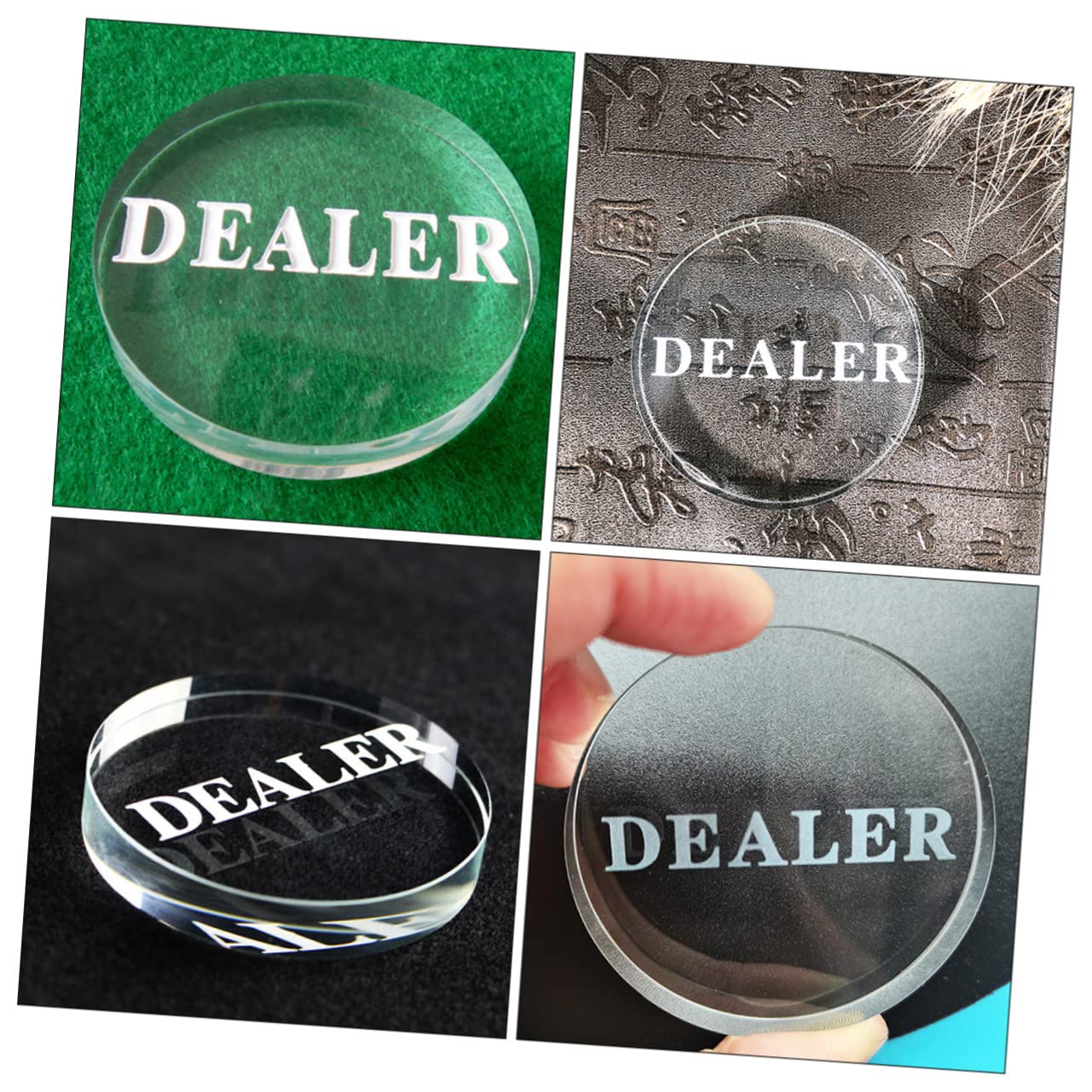 ifundom Crystal Dealer Button Poker Dealer Chip Game Accessory Dealer Poker Butt
