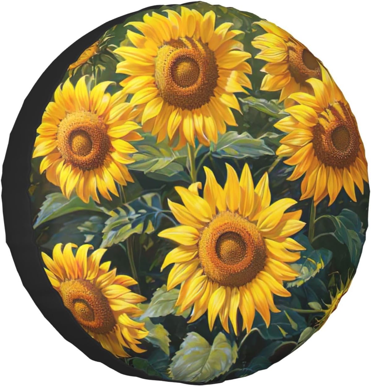 Yellow Sunflowers Print Tire Cover Universal Spare Wheel for Trailer Rv SUV Truck Camper Travel Accessories