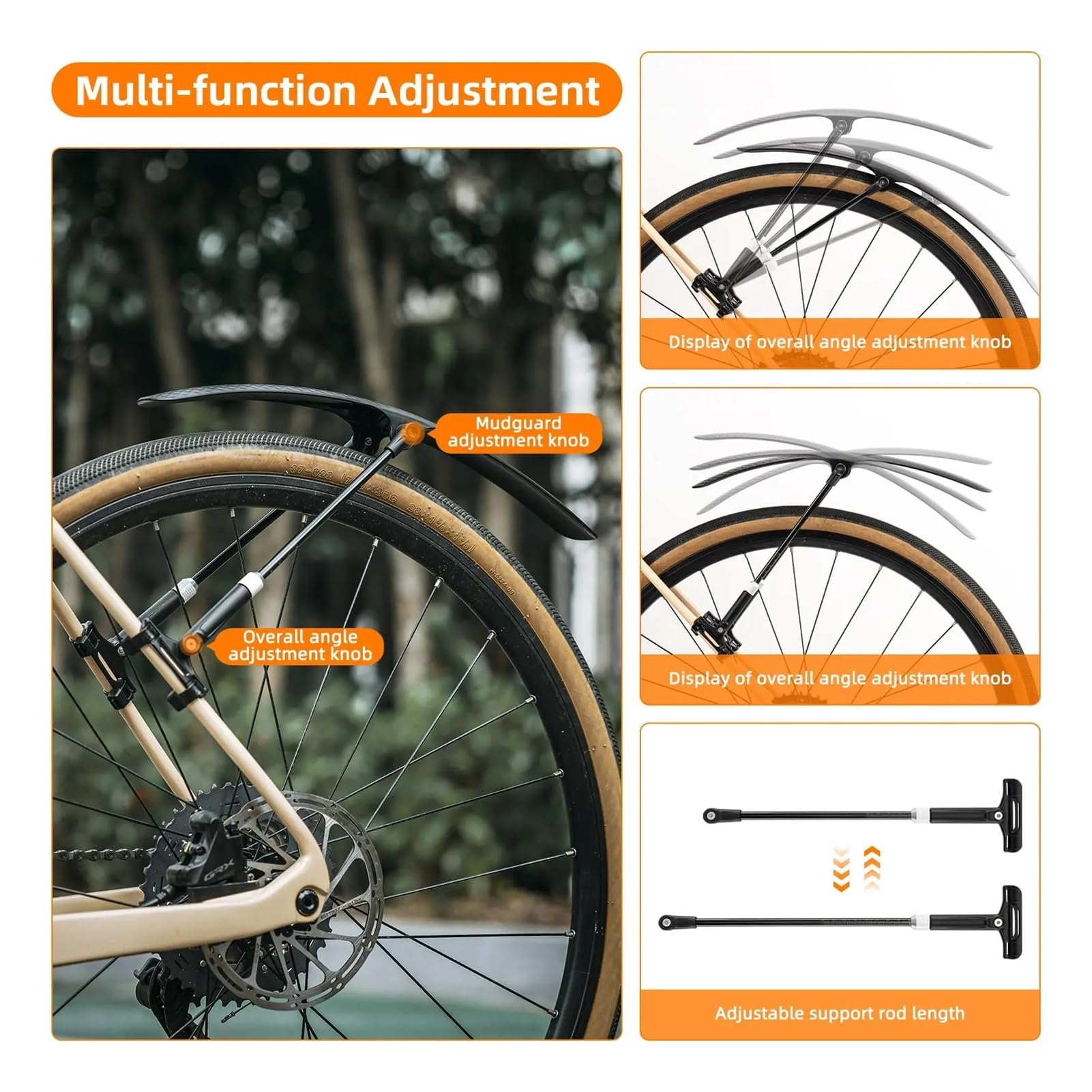 Fahrradkotflügel, Schnellspanner, Rennrad-Schutzblech for 700C-Reifen, Hinten Oder Vorne, Fahrrad-Schlammwasserschutz