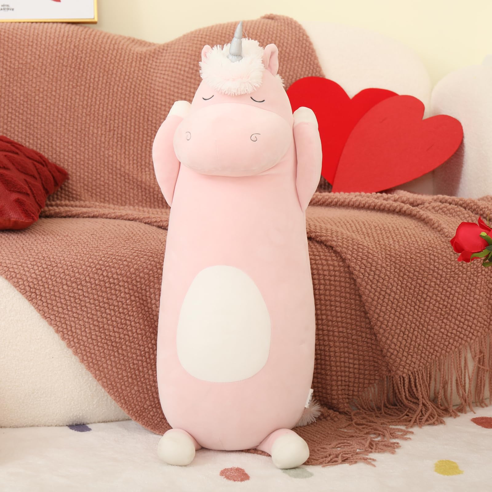 Almohada Unicornio Peluche Grande Almohada Larga Abrazable Alohada