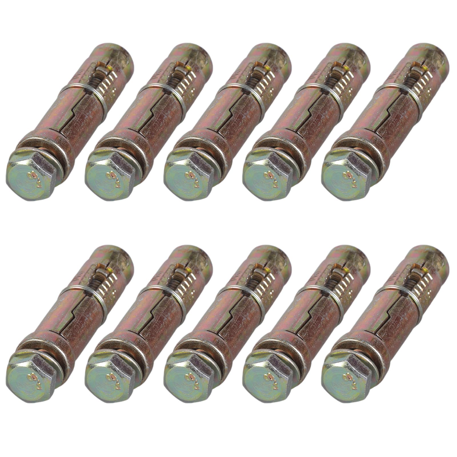 Tsophreniq Multicolor Professional 10Pieces Wall Anchors Bolts Supplies With Strong Hold In Concrete And Stone Home And Engineering Use Expansion Anchors