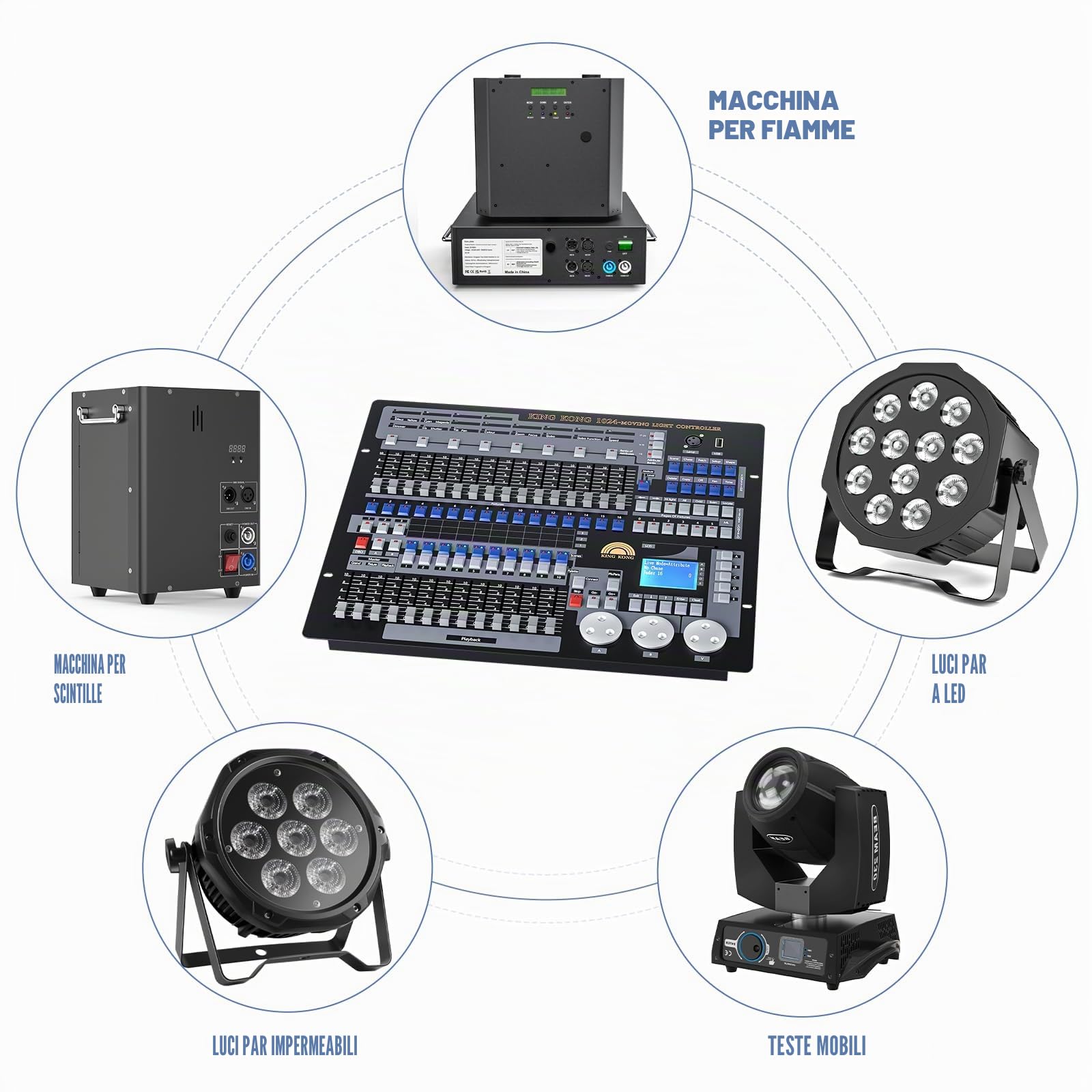 D-MX Controller,1024 D-MX Console per Luce Discoteca, Illuminazione Palcoscenico, D-MX DJ Disco Controller Equipaggiamento, DJ Luce Controller,D-MX Dimmer per Spettacoli di Luci Festa Disco Pub Sbarra
