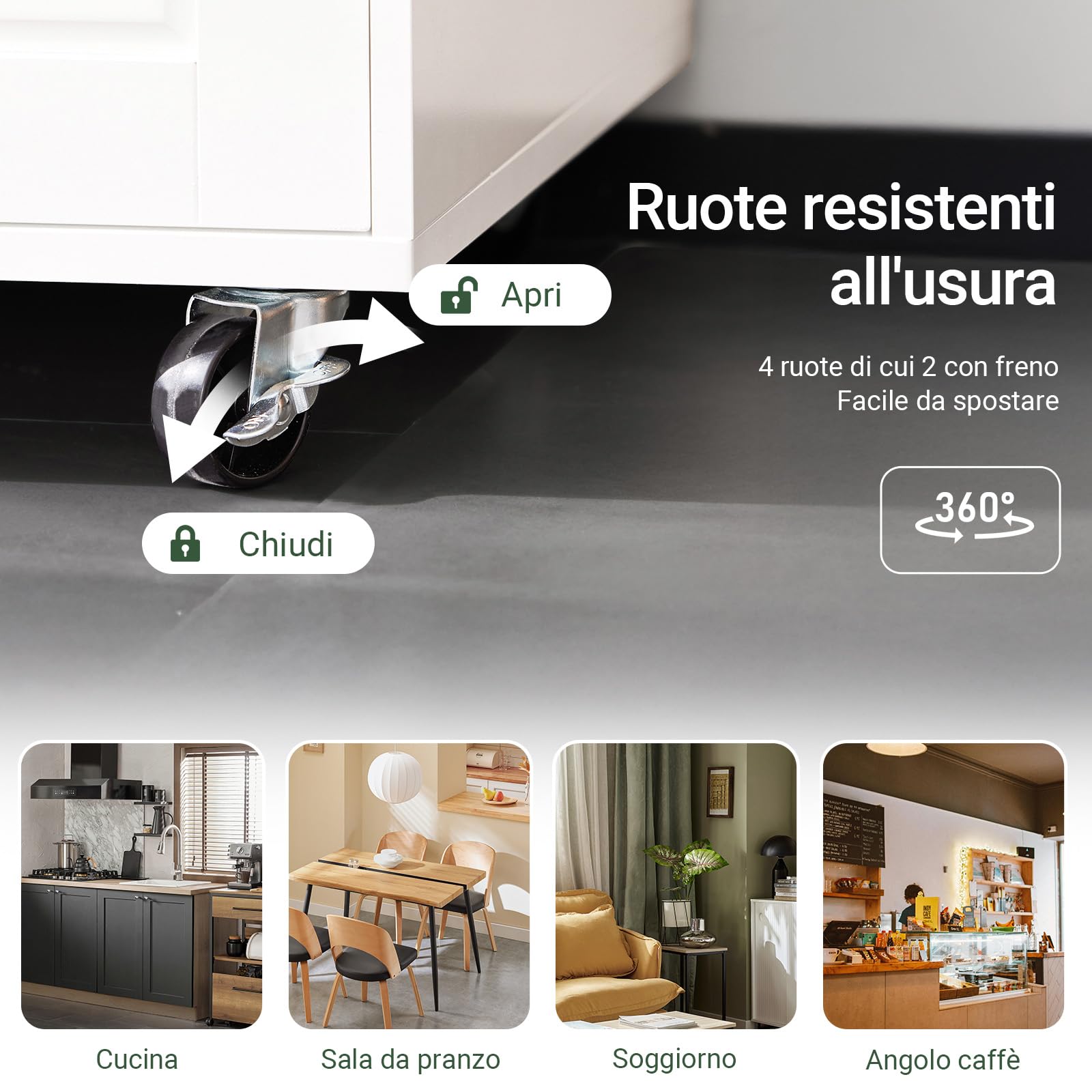 SoBuy Carrello da Cucina, Isola Cucina con Ruote, Mobili da Cucina, Supporto per Microonde, Carrello Mobile per Sala da Pranzo e Ufficio 88,5 x 40 x 89 cm Bianco FSB78-W