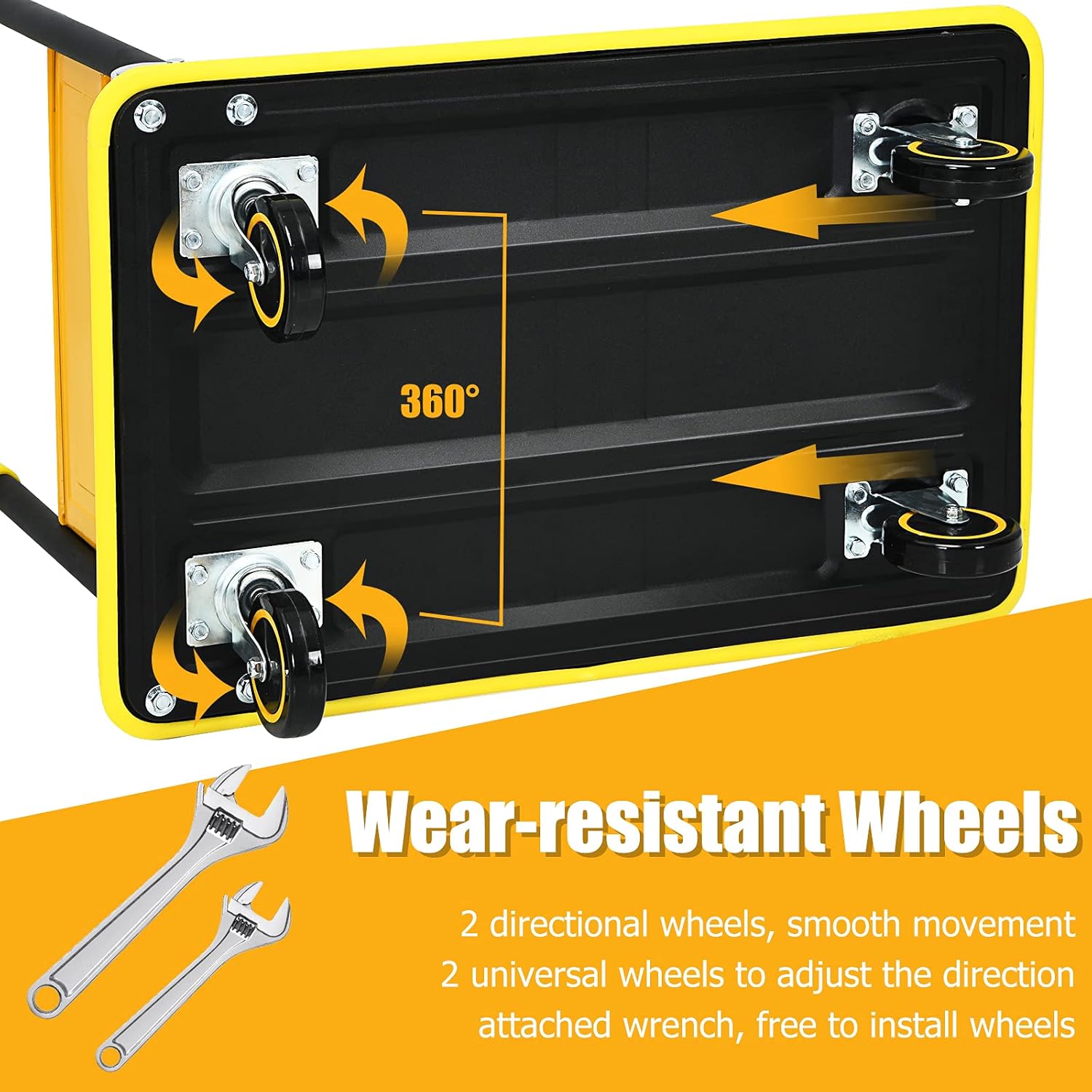 Best Quality 🔥 Goplus Folding Platform Cart, 330LBS Rolling Flatbed Cart Hand Platform Truck Push Dolly for Loading, Yellow Exclusive Discount 🔥 Goplus Folding Platform Cart, 330LBS Rolling Flatbed Cart Hand Platform Truck Push Dolly for Loading, Yellow