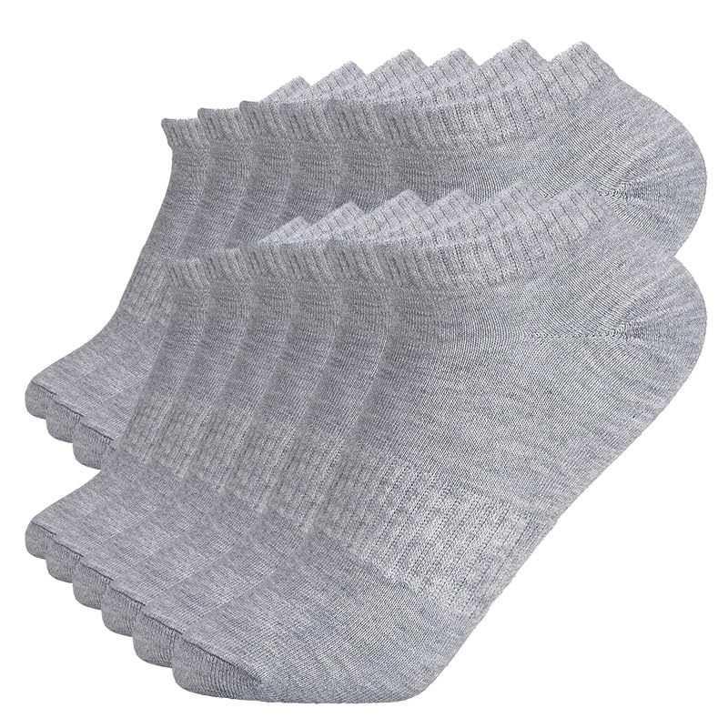 Image of 6 Pairs No Show Socks Cotton Non Slip Low Cut thin Socks,White /Black /Grey