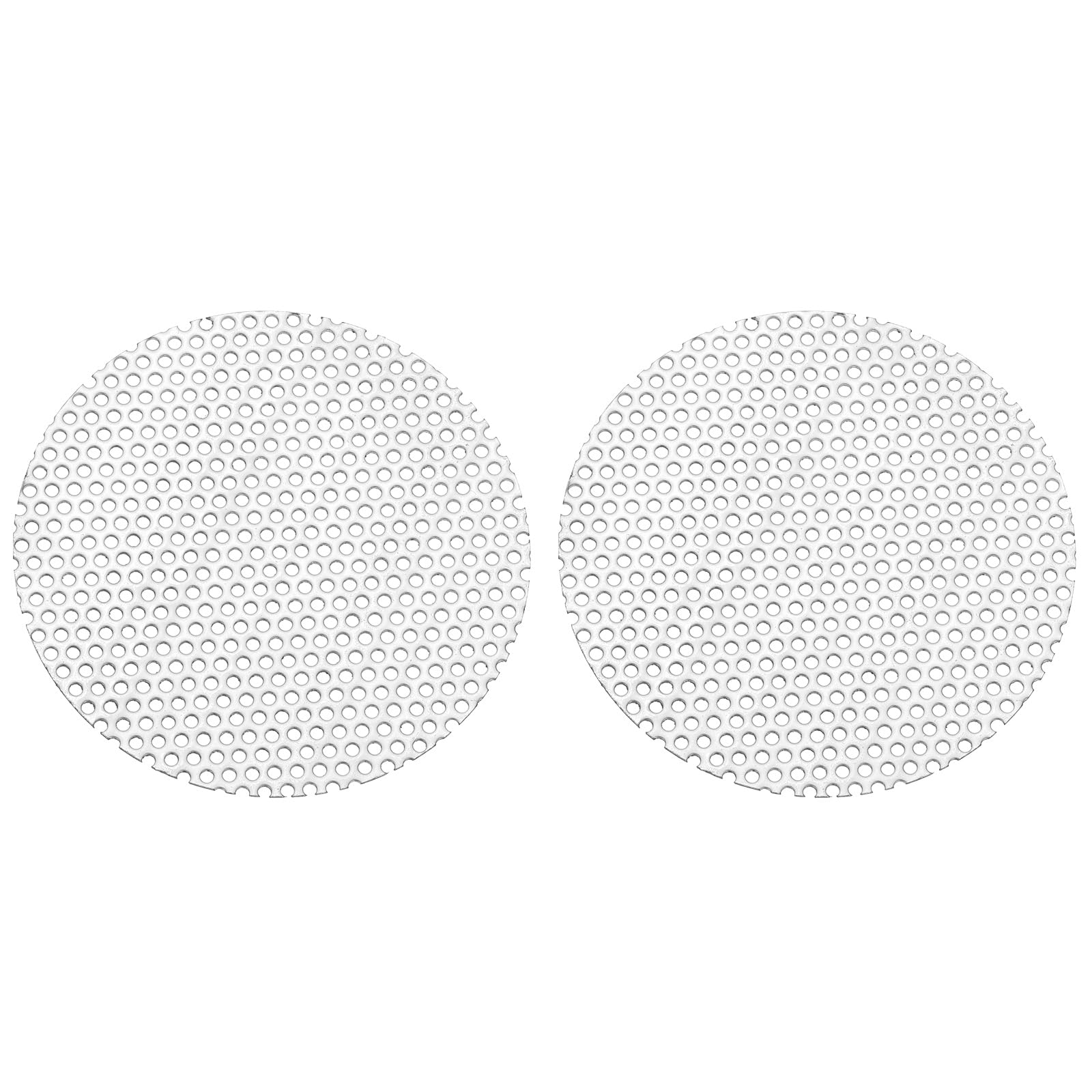 PATIKIL 2.8" Diametro 304 Lamiera Forata in Acciaio Inossidabile, 2 Pz 0.06" Foro 19GA Rete metallico Espansa a Fette rotondo Piastra Schermo Decorativo per Griglie, Tono Argento