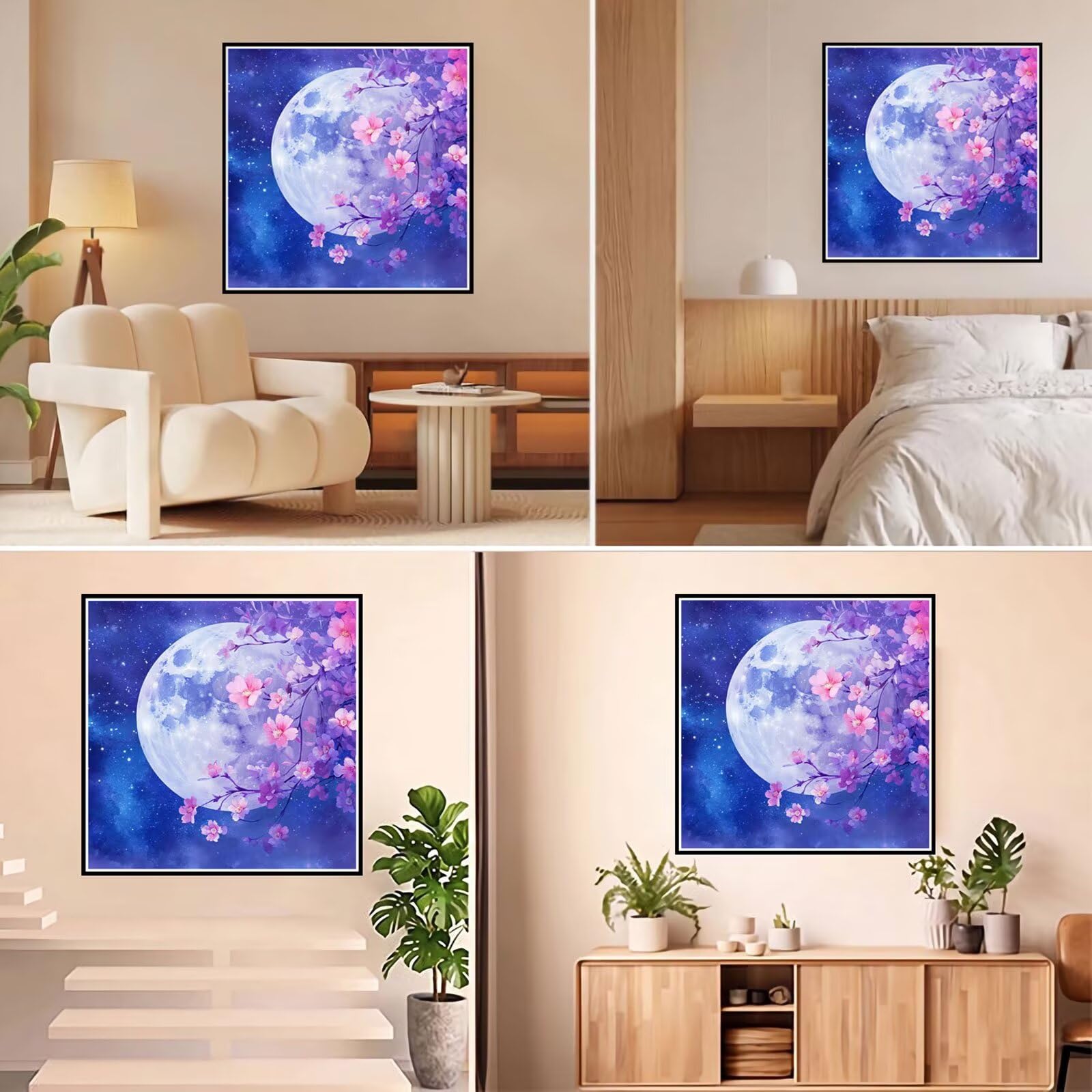 Diamond Painting Adulti, Luna Diamond Painting Kit Completo, 5D Pittura Diamante Bambini Attività Manuale Creativa e Idea Regalo, Diamantini Crystal Art Tela Fai Da Te Kit 80x80cm Fiore FX#1226